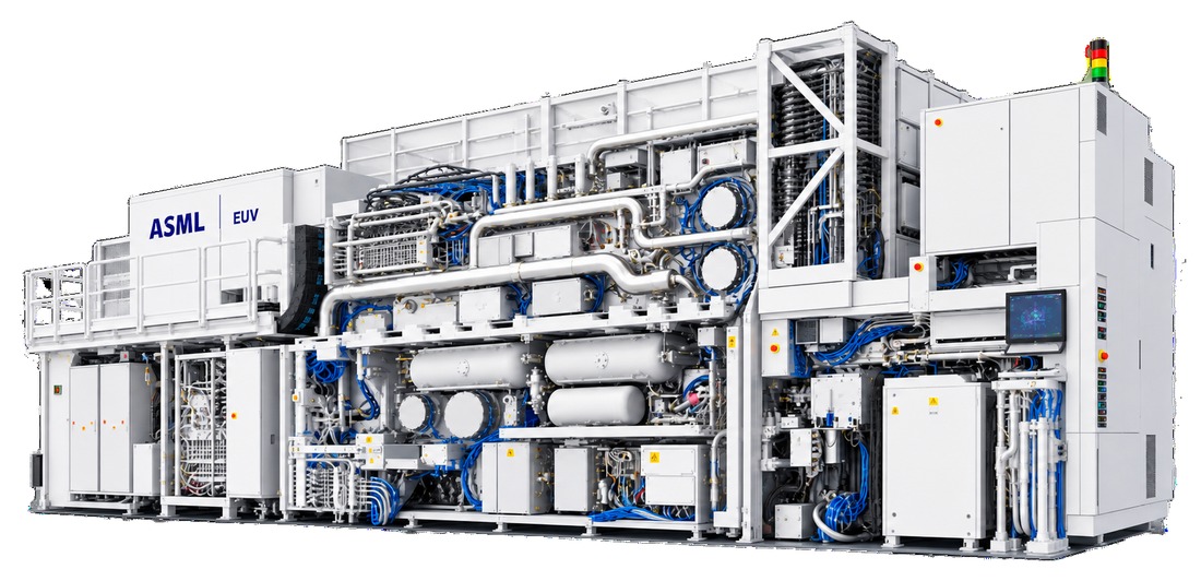 ASML-EUV-Lithografiemaschine auf weissem Grund